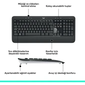 MK540 ADVANCED Kablosuz Türkçe Klavye Mouse Seti - Siyah thumbnail 10