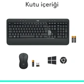MK540 ADVANCED Kablosuz Türkçe Klavye Mouse Seti - Siyah thumbnail 9