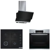 Bosch 3lü (DWK065G60T-POP6C6P30O -HBF534ES0T) Inox Ankastre set thumbnail 1
