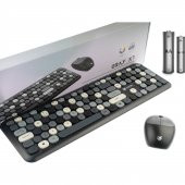 Hunter Series Gray Xt Retro Kablosuz Klavye ve Mouse Seti thumbnail 1