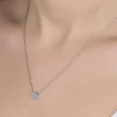 Swarovski Taşlı Gümüş Çember Bayan Kolye thumbnail 1