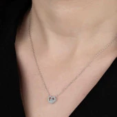 Swarovski Taşlı Gümüş Kalp Bayan Kolye thumbnail 1