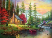 Nova 41075 - 1000 Parça Ormandaki Dağ Evi Puzzle thumbnail 1