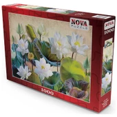 Nova Puzzle 1000 Parça Beyaz Nilüfer Çiçekleri Puzzle thumbnail 2