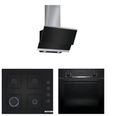 Bosch 3lü (DWK065G60T-POP6C6P30O -HIF534EB3T) siyah Ankastre Set thumbnail 1