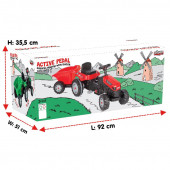 Pilsan Active Römorklu Pedallı Traktör 07-316 Yeşil thumbnail 3