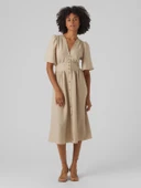 Only Vero Moda 10304133 Kadin Elbise - Bej thumbnail 1