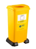Omnipazar SY-4398 Sıfır Atık Plastik Geri Dönüşüm Çöp Kutusu 70 lt Sarı 5 Adet thumbnail 3