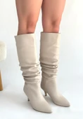 Bej Kadın Topuklu Çizme thumbnail 1