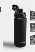 Stevig ST-251 4 Work Flip Open Coffee Mug Çelik Termos 400ML Grey thumbnail 2