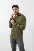 Erkek Oversize Jean Gömlek Haki thumbnail 4