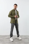 Erkek Oversize Jean Gömlek Haki thumbnail 5