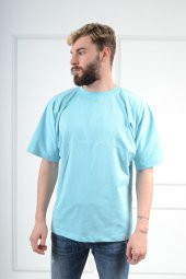 Oversize Geniş Salaş Sade TBB002 Gentilbay Basic Turkuaz Tişört thumbnail 1