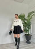 Kadın Şortlu Pileli Mini Etek Siyah thumbnail 1
