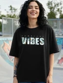 Baskılı Oversize T-shirt - Siyah thumbnail 3