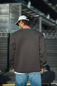 Kışlık Bisiklet Yaka Üç İplik Basic SweatShirt - Antrasit thumbnail 2
