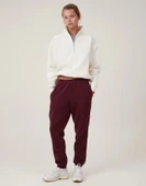 Oversize Yarım Farmuarlı Yakalı Basic SweatShirt - Beyaz thumbnail 2