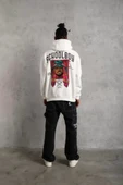 Erkek SCHOOL BOY Baskılı Kapüşonlu Sweat - Beyaz thumbnail 3