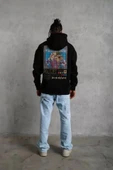 Erkek Patel Six Baskılı Kapüşonlu Sweat - Siyah thumbnail 3