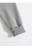 Erkek Düz Kapüşonlu Sweat - Boyalı Gri thumbnail 4