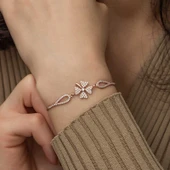 Gümüş Rose Yonca Bileklik thumbnail 2