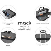 Mack MCC-602 14.1" Unicity 3.0 Notebook Çantası Gri thumbnail 8