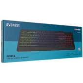 Everest KB-R59 FORZA Siyah Usb Rainbow Backlight klavye thumbnail 2