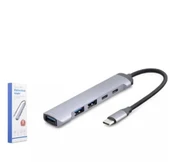 Hadron Hdx7041 Type-C Hub 5-Usb Gri thumbnail 1