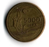 T.C. 5000 Lira 1995 (mp2048) thumbnail 2