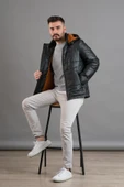 KAPŞONLU REGULAR FİT ERKEK ŞİŞME MONT thumbnail 2