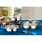 LINES SILVER 28 CM BASIK CELIK TENCERE METAL KULP thumbnail 2