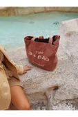 Bonheur Canvas Terra Cota Medium Tote Bag thumbnail 1