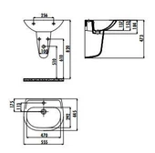 Creavit Sedef 45x55 cm Duvara Monte Lavabo SD055 thumbnail 2