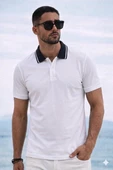 Polo Yaka T-shirt - Beyaz thumbnail 1