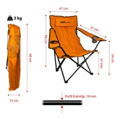 Rox Camping Katlanır Kamp Sandalyesi -Turuncu thumbnail 2