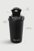 Stevig 4 Work Flip Open Coffee Mug Çelik Termos 400 ML Black ST-250 thumbnail 8
