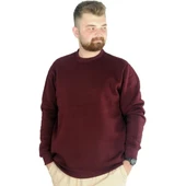 Erkek Sweatshirt Bisiklet Yaka Basic 20131 Mürdüm thumbnail 3