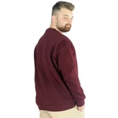 Erkek Sweatshirt Bisiklet Yaka Basic 20131 Mürdüm thumbnail 2