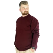 Erkek Sweatshirt Bisiklet Yaka Basic 20131 Mürdüm thumbnail 4