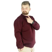 Erkek Sweatshirt Bisiklet Yaka Basic 20131 Mürdüm thumbnail 1