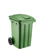 Omnipazar SY-6502 Tekerlekli Kapaklı Plastik Çöp Konteyneri 80 lt Yeşil thumbnail 1