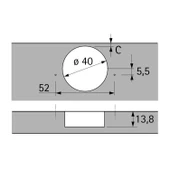 Hettich Intermat Kalın Kapak Menteşesi 43 mm. Düz Bini thumbnail 2