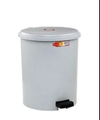 Omnipazar SY-4219 Gri Pedallı Yuvarlak Çöp Kovası İç Kovalı 40 Litre thumbnail 1