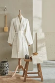 Andy %100 Pamuk Bornoz Seti L/XL Offwhite thumbnail 4