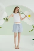 Mavi Kurdele Crop Şort Takım thumbnail 4