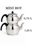 Alüminyum Küre Çaydanlık Mini Boy Siyah Kulp thumbnail 3