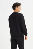 Erkek Baskılı Sweatshirt Siyah Siyah S thumbnail 2