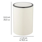 Kırık Beyaz, Çöp Kovası 5 Litre - İnca Model thumbnail 5