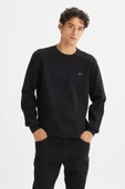 Erkek Baskılı Sweatshirt Siyah Siyah S thumbnail 1