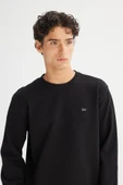 Erkek Baskılı Sweatshirt Siyah Siyah S thumbnail 5